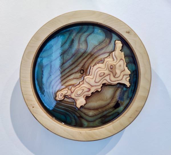 - a , wood Sculpture by Mark Richards, measuring 26 x 26 cm (H x W) £295