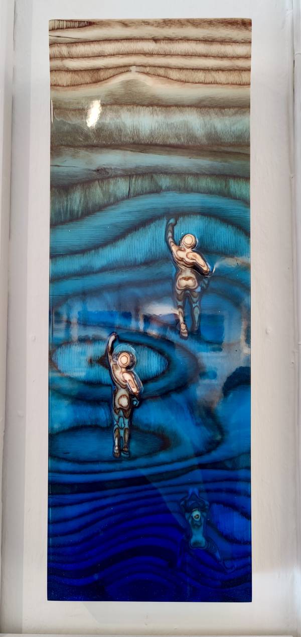 - a , wood Sculpture by Mark Richards, measuring 59 x 22 cm (H x W) £695