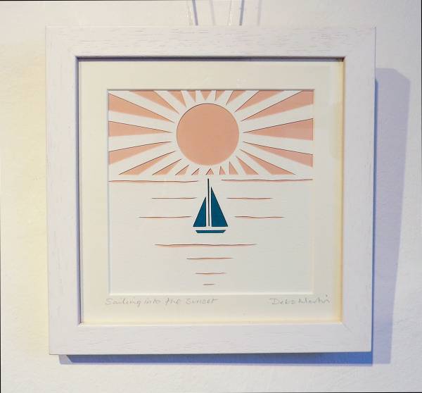 - a , Paper Sculpture by Debs Martin, measuring 14 x 14 cm (H x W) framed at 22 x 22 cm £55